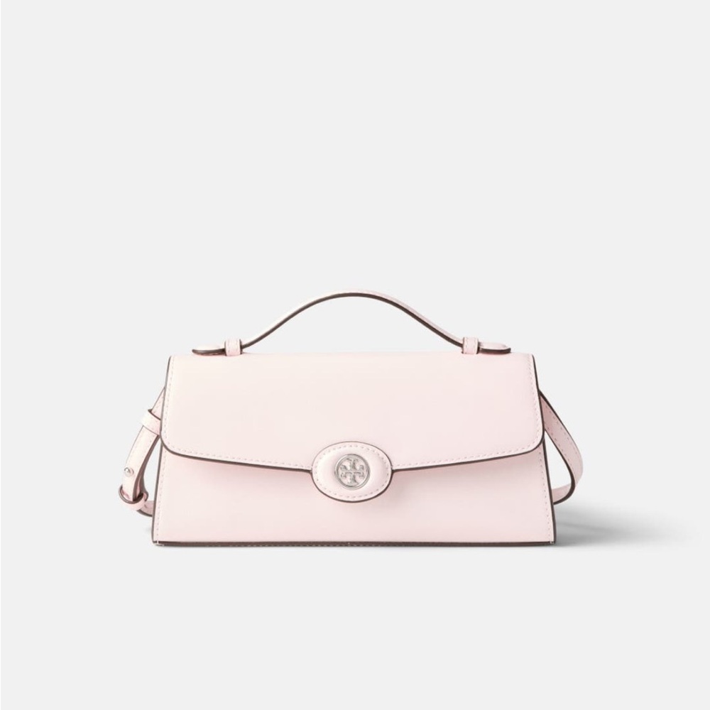 Tory Burch Robinson Spazzolato Top Handle Chain Wallet